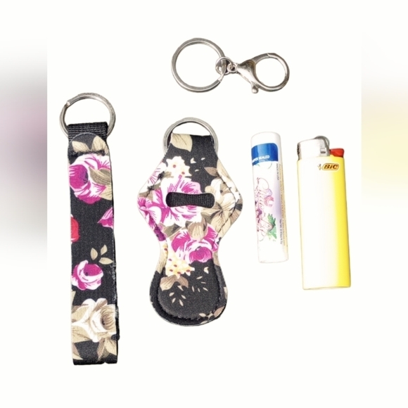 5/$25 Wrist Lanyard Strap Lip Balm Holder Keychain Lipstick Lighter Animal Print - Picture 11 of 16
